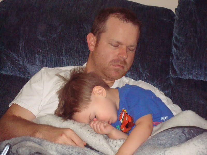 Joe and Aiden asleep