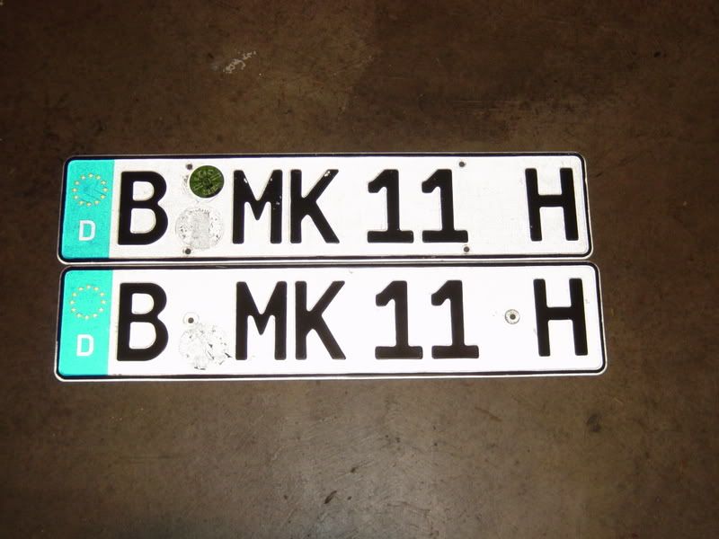 Original set of Custom Germany plates for Berlin. VW Vortex