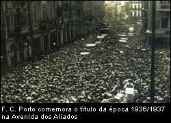 F. C. Porto comemora o título da época 1936/1937 na Avenida dos Aliados