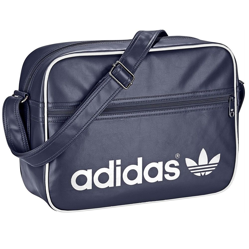 adidas ORIGINALS ADICOLOR AIRLINER SHOULDER BAG BLACK WHITE BLUE NAVY