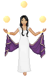 This is supposed to be me as a goddess for Dress-up Ball #13 at The Gathering.  I really like the purple drape-y thing.  I'm the Goddess of Three Suns.
