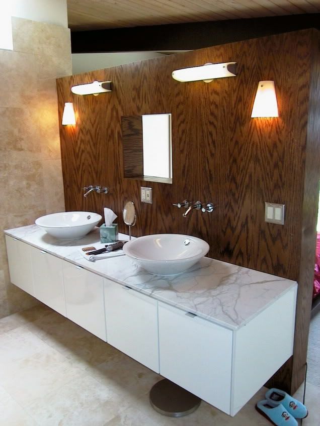 Bathroom vanity double-white-sink