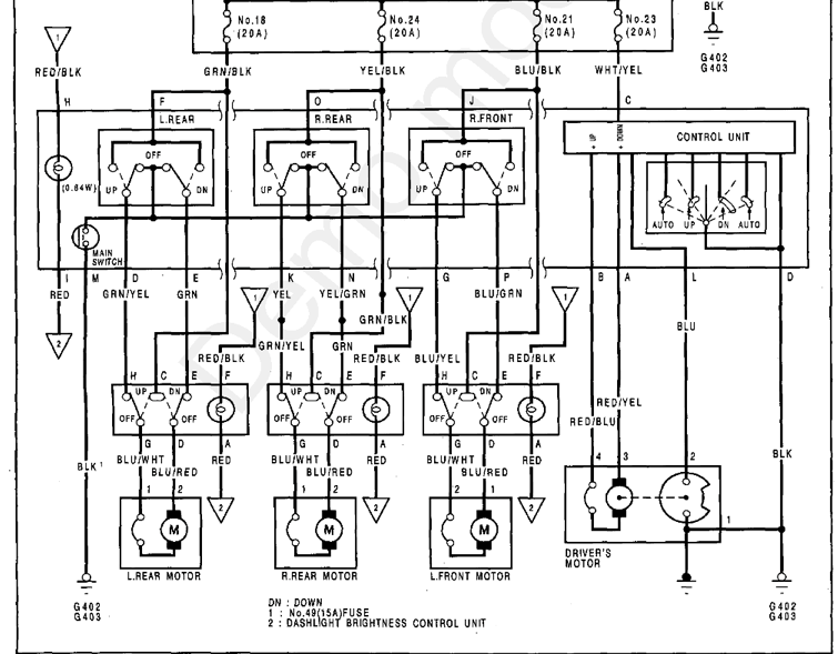 Acura Legend Wiring Diagram - Looking For A Window Wiring Diagram Acuralegend Org The Acura Legend For All Generations Of The Honda Acura Legend  To Present - Acura Legend Wiring Diagram