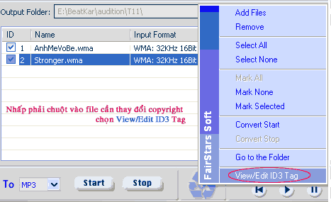 Right click options end