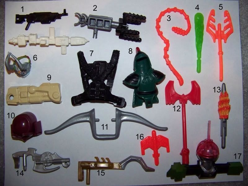 Action Figure weapons, Parts & Accessories to ID