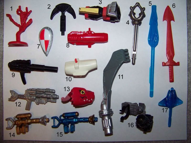 Action Figure weapons, Parts & Accessories to ID