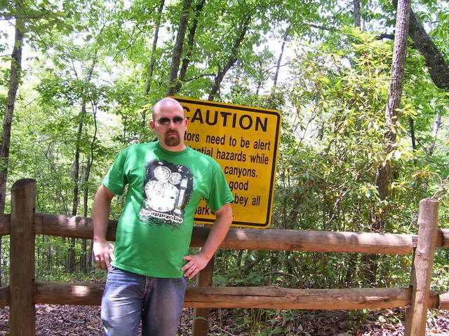 Me at the danger sign