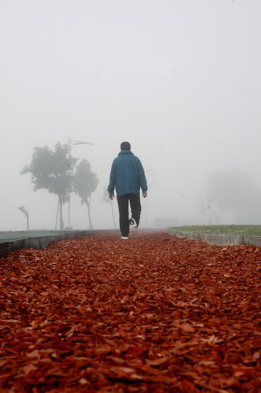 walking in the fog