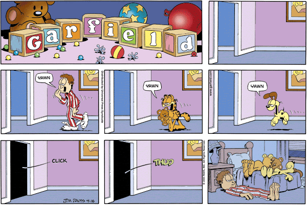 garfield in bed