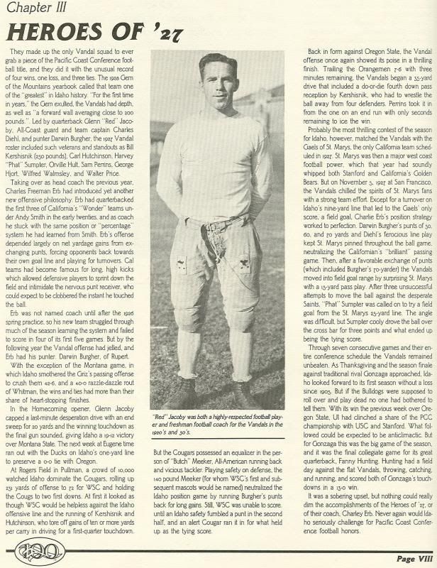 1927 Coast Conference Champs Go Mighty Vandals