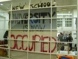 The New School Occupation banner - courtesy newschoolinexile.com
