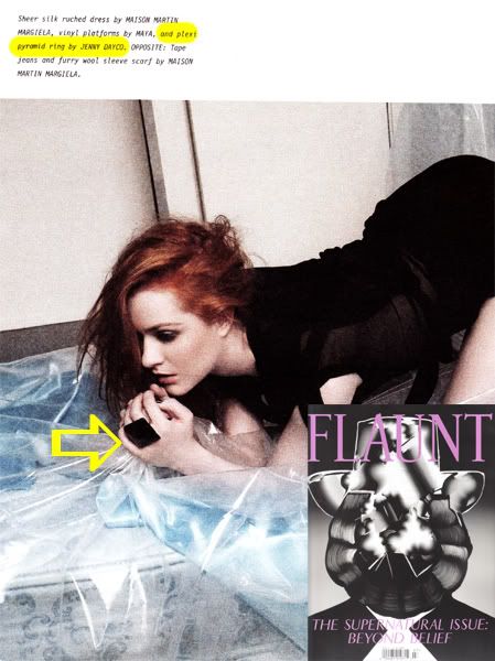 Evan Rachel Wood wearing a Jenny Dayco ring in Flaunt magazine