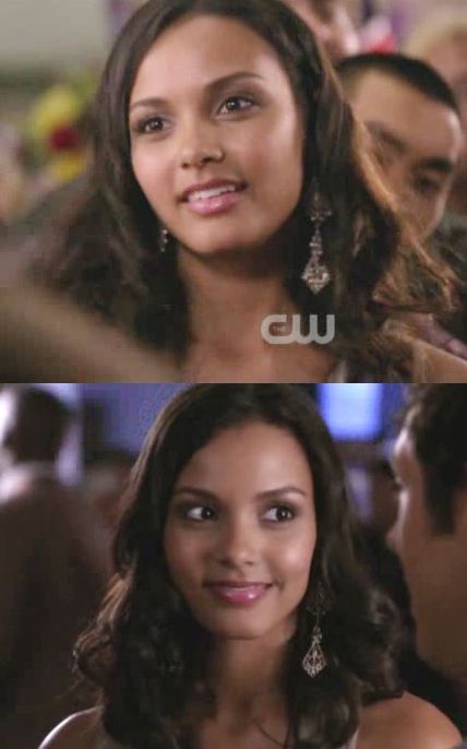 Jessica Lucas wearing a pair of silver Jenny Dayco earrings