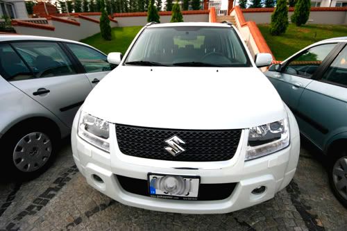 Wide angle view of the car from the front