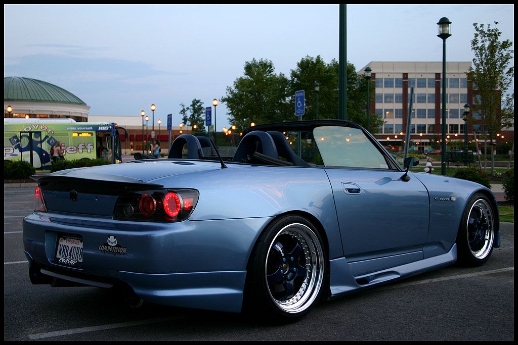 Infact here's a picture of a s2000 not exactly slammed but it doesn't rub