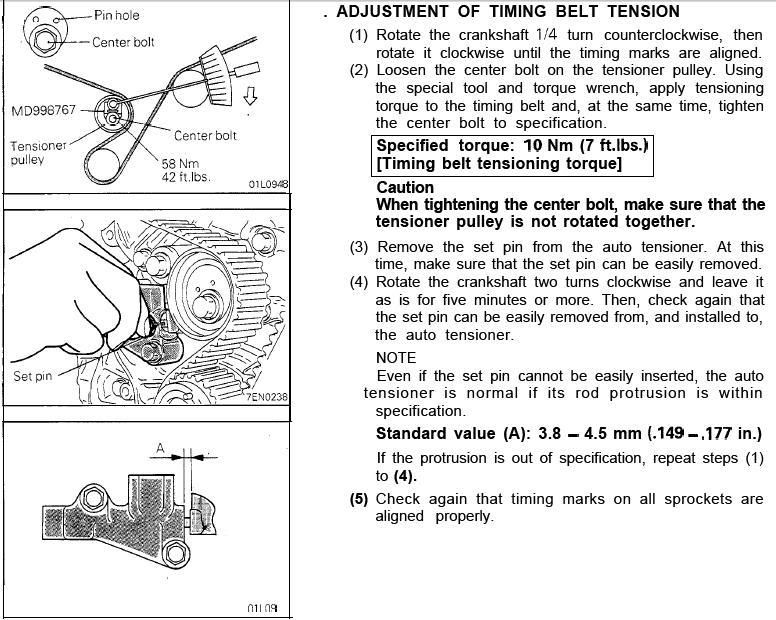 Timing Belt Tensioner problem Mitsubishi 3000GT & Dodge Stealth Forum