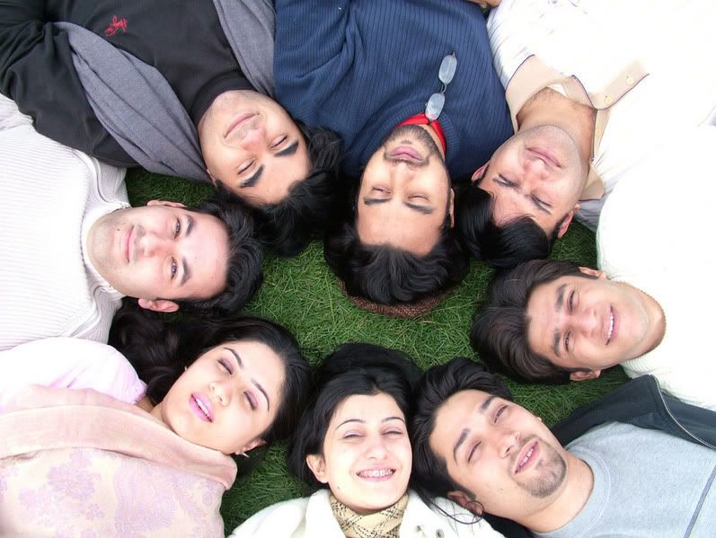 From 12 o clock clockwise : Me, Haroon, Omer, Yousaf, Amna, Rabeya, Aftab, Pappu