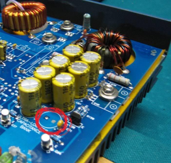 Soundstream Reference 500sx amp - broken capacitor within