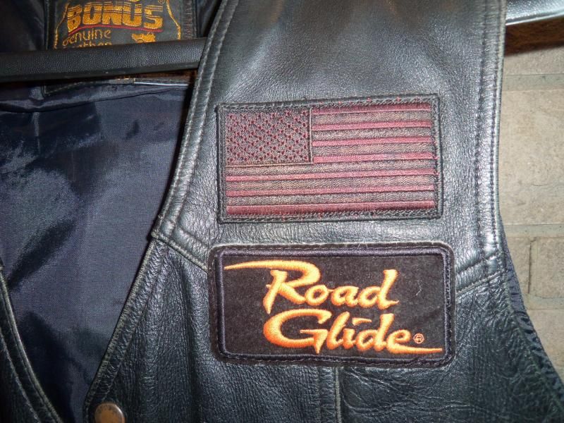 Bonus Leather Vest some patches Road Glide