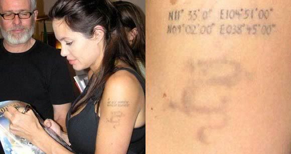Angelina Jolie's Arm Tattoos continue to change.