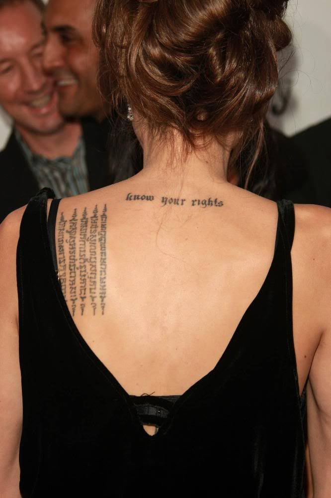 Angelina Jolies Tattoo. Photo: Angelina Jolie#39;s