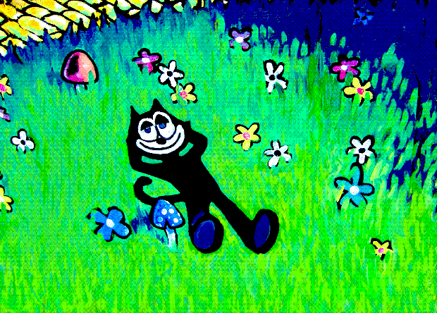 An Animated Version of Penny Lane's Mural Featuring Felix The Cat Trippin On