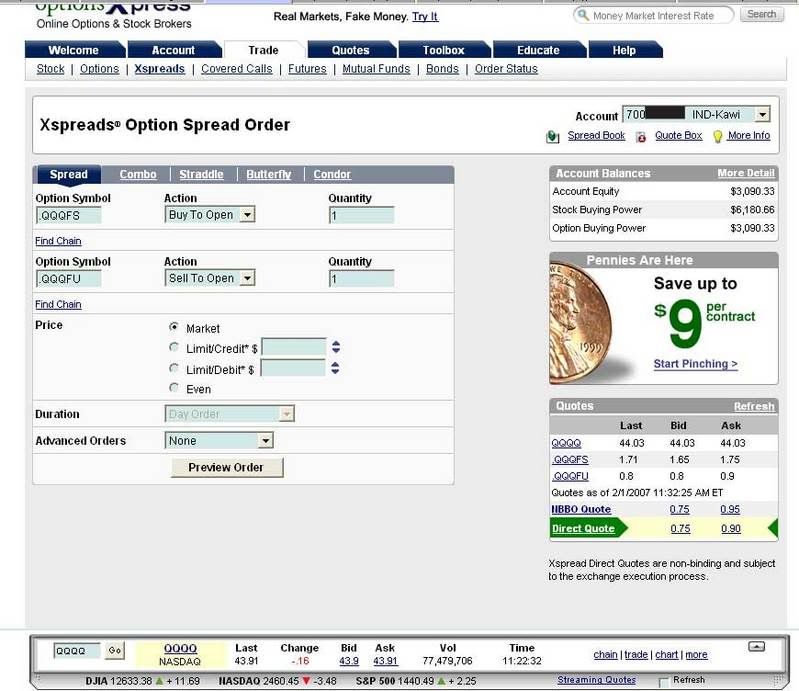 Debit spread options strategy