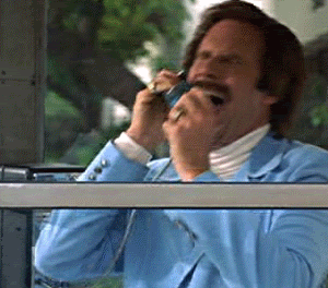 Image result for ron burgundy phone booth gif