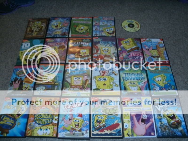 hhuge lot of 23 spongebob movies all but 1 have the case movies are