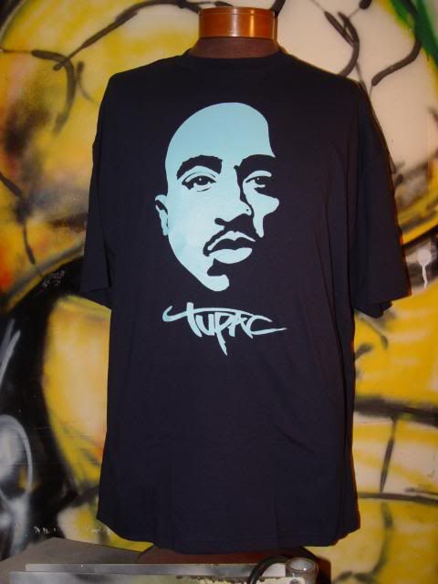 2PAC TUPAC SHAKUR MEN T SHIRT DARK GREY OR /LIGHT BLUE  