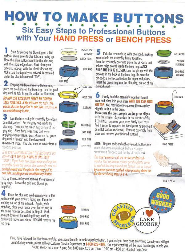 Badge A Minit Button Maker Hand Press Help JEWELRY AND TRINKETS