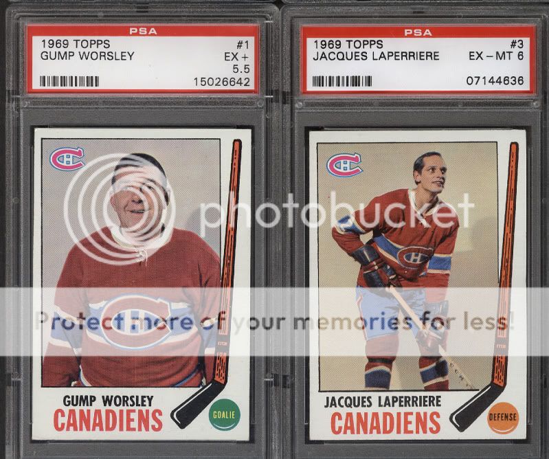 1969 TOPPS #1 GUMP WORSLEY PSA 5.5 #3 LAPERRIERE PSA 6  