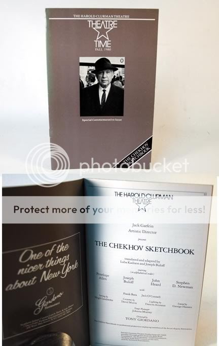 The Chekhov Sketchbook Harold Clurman Theatre 1980  