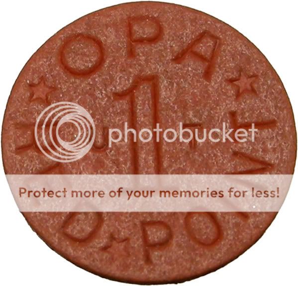 US WWII Food Ration OPA TOKEN RED RARE UNITED STATES  