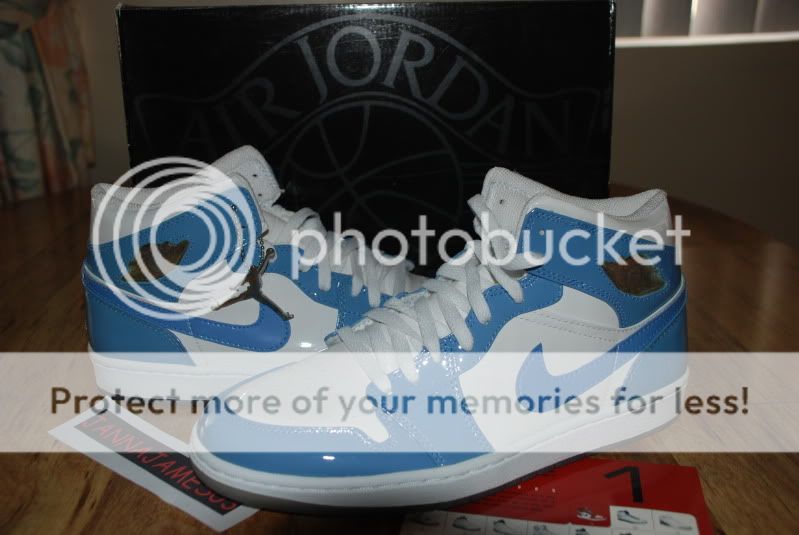 Air Jordan Retro 1 (I) Patent White University Blue Sz 10 DS NIB dave 